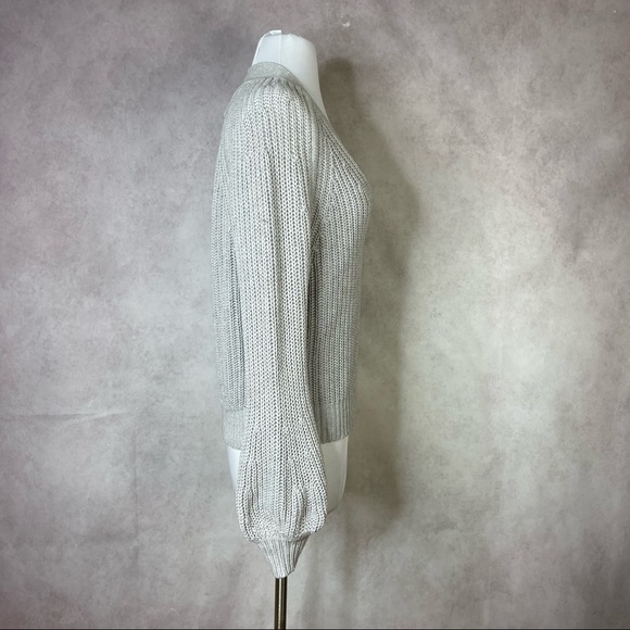 Apiece Apart Astro V Neck Knit Sweater Balloon Sleeves In Gray Marl Size XS - Picture 6 of 16